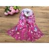 Spring and Summer Women's Chiffon Printed Scarf Sun Protection Thin Silk Scarf Shawl Beach Butterfly Scarf