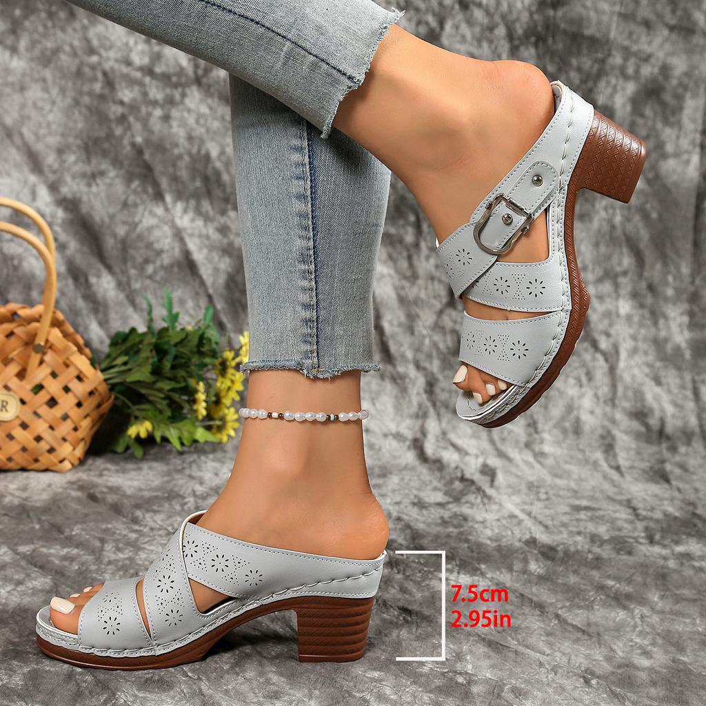 Plus Size Shoes for Women 36-43 Summer Fashion High Heel Platform Peep Toe Slip on Sandals Women Shoes Sandalias De Mujer