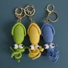 Cute Squid Crochet Keychain Handwoven Marine Animal Pendant Bag Decor Creative Knitting Animal Key Ring
