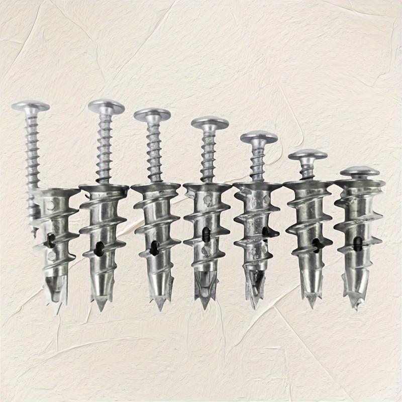 20 Conjuntos Parafuso de Expansão Espiral Âncora de Parafuso de Gesso Autoperfurante Âncora de Parede de Metal Pesado