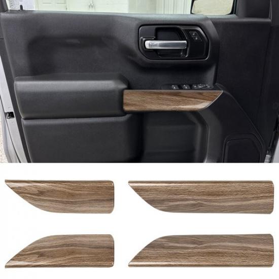 4/6 шт. Декоративная накладка на боковую ручку двери Для Chevrolet Silverado GMC-SIERRA 19+ 4Pcs Door Decor Wood grai