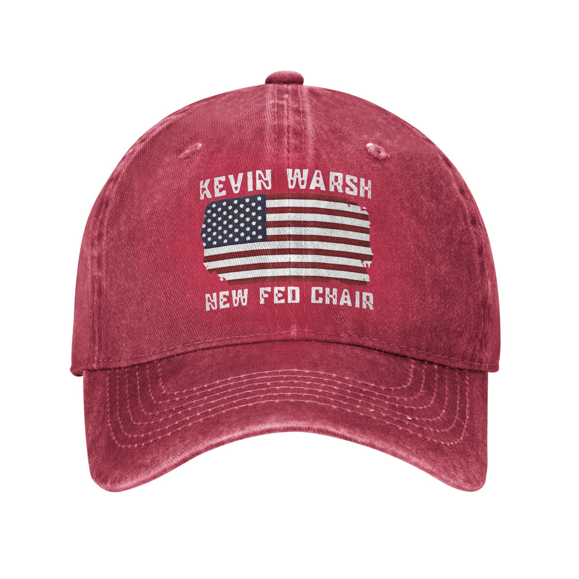 

Kevin Warsh 2026 Washed Baseball Cap Casual Sun Trucker Hat Summer Unisex Men Outdoor Gym Snapback Cap One Size