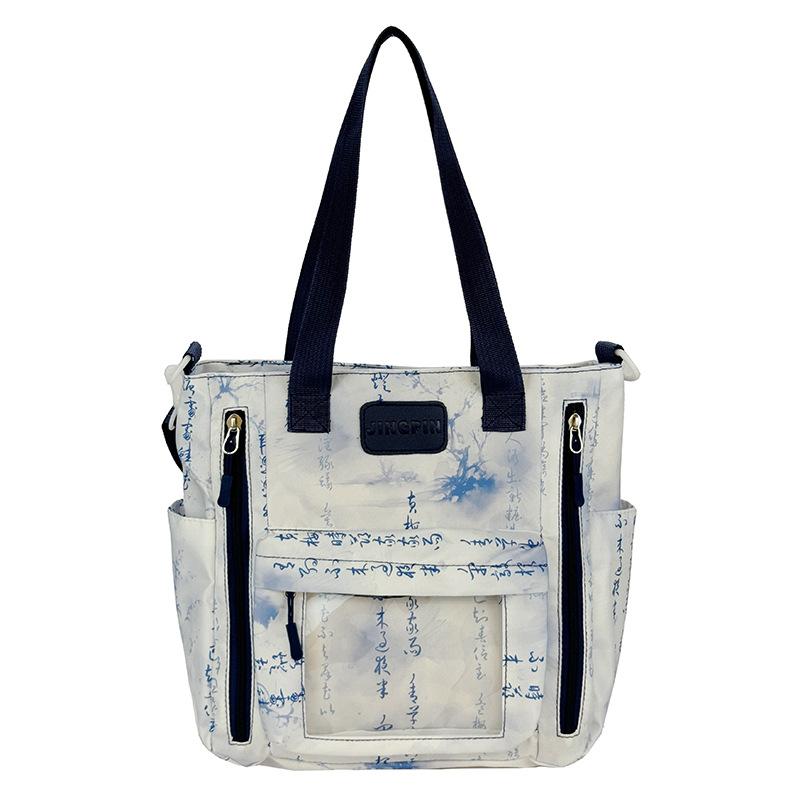 

New shoulder bag Guochao style primary and secondary school students in class storage bag literary style transparent pain bag messenger bag синій