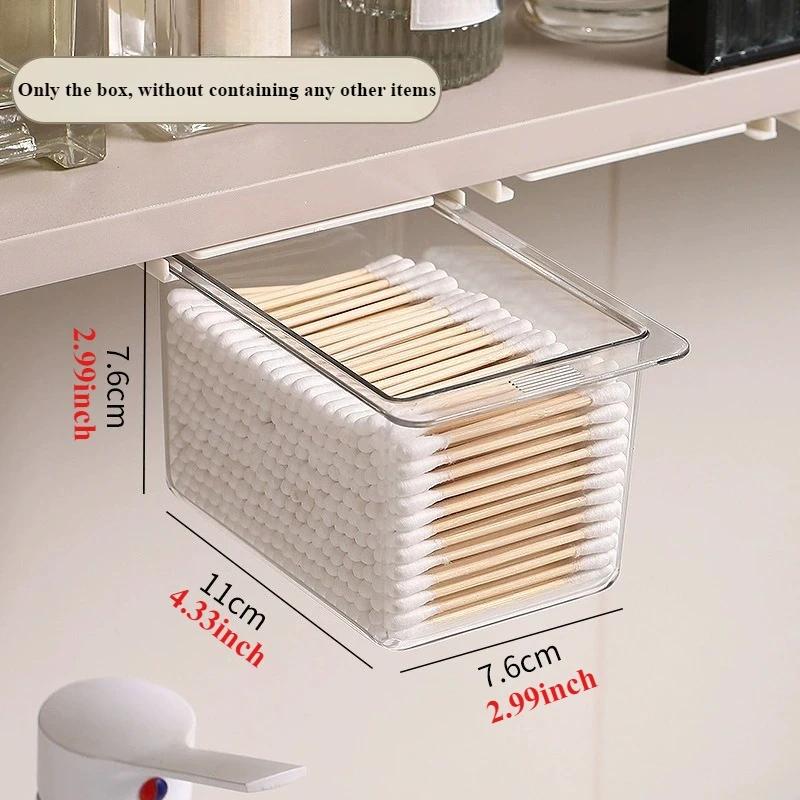 Прозрачный выдвижной ящик для хранения под столом креативная выдвижная полка для хранения экономящая место большая вместимость подходит для хранения повседневных вещей 1900₽