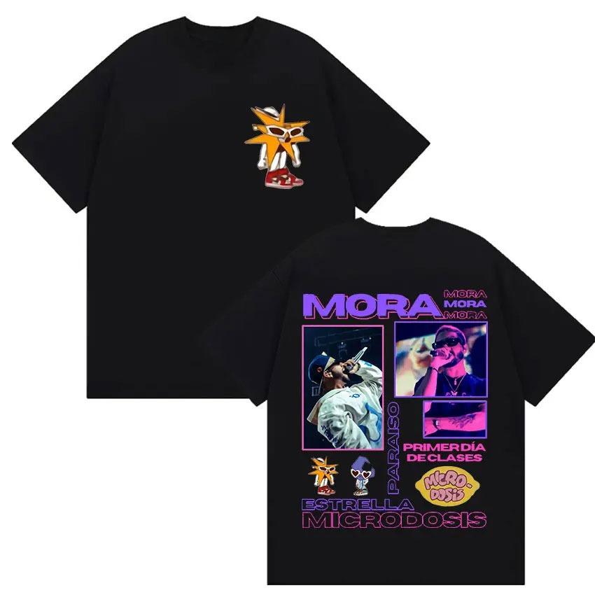 Rapper MORA Tour 2025 Merch Tričko Pánské Dámské Vintage Vysoce Kvalitní Módní Trička Hip Hopové Oblečení Oversized Bavlněné Tričko