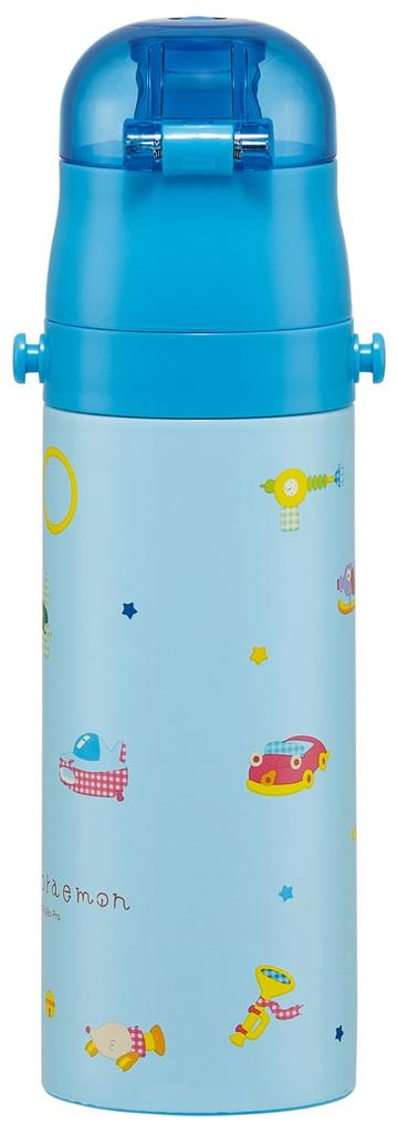 Skater Stainless Steel Water Bottle for Direct Lightweight and Cooling Water Sports Water Kids, Drinking, 470ml, Child-Friendly, Doraemon, Gingham,