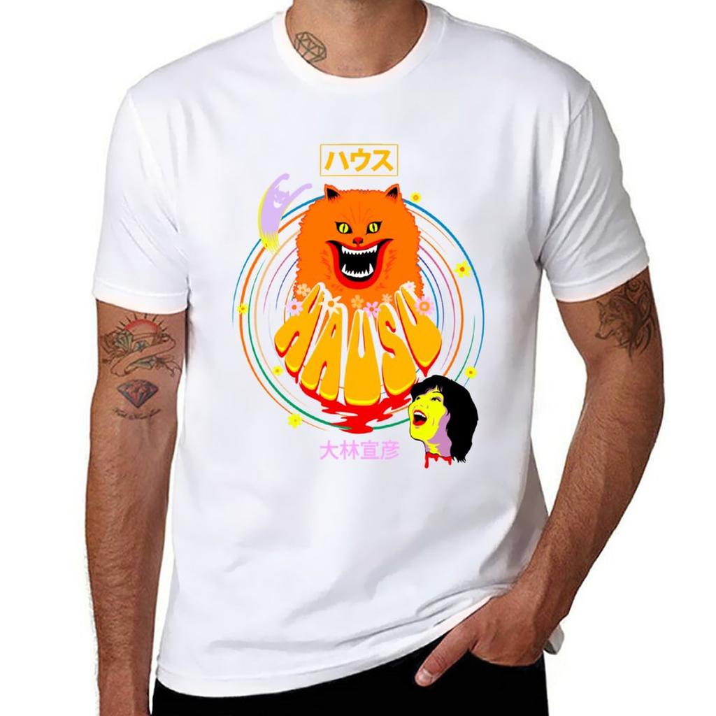 New Hausu 1977 Halloween Movie TShirt kawaii clothes aesthetic clothes mens t shirt