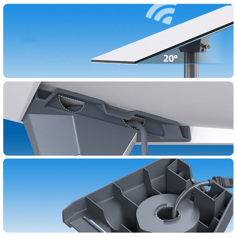Universal GEN3 Satellite Terminals Mounting Base Alloy Bracket Integrated Ethernet Port Pipe Adapter
