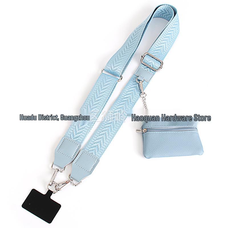 Adjustable Crossbody Mobile Phone Shoulder Strap with Detachable Wrist Strap and Small Bag