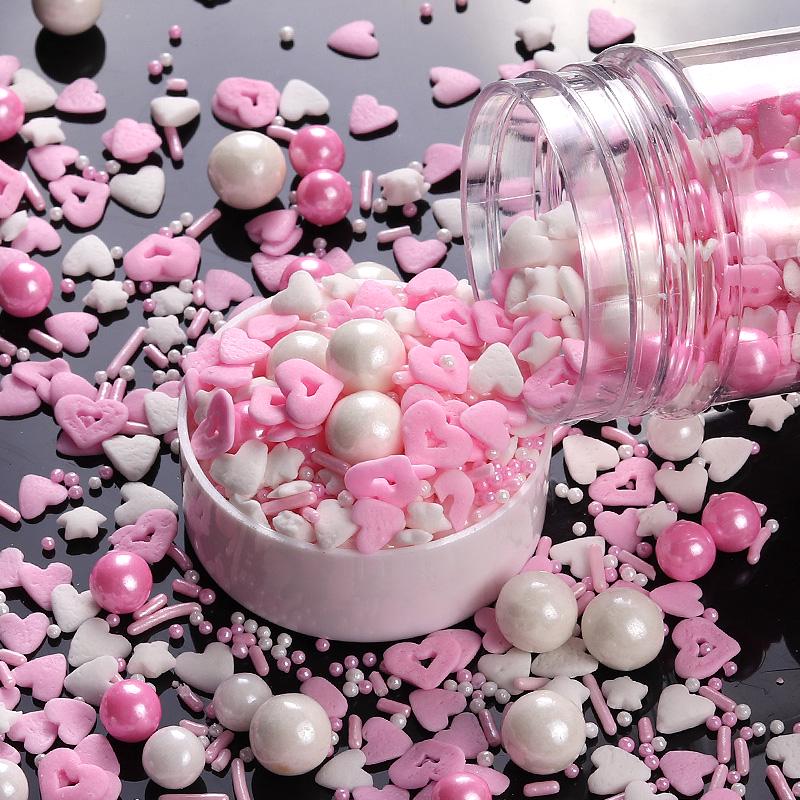 Irisierende Backdekoration Zuckerperlen: Bunter, gemischter Zucker für Cupcakes, Donuts, Lollis und mehr.