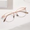 Pure Titanium + TR Glasses Frame Women Ultra-light Retro Round Eyewear Super Tough Mirror Legs Gradient Spectacles