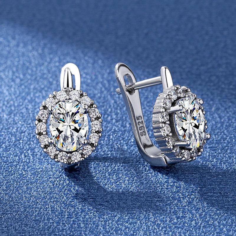 925 Sterling Silver Jewelry Women Cute Tiny Clear Crystal CZ Stud Earrings Gift for Girls Teens Lady New