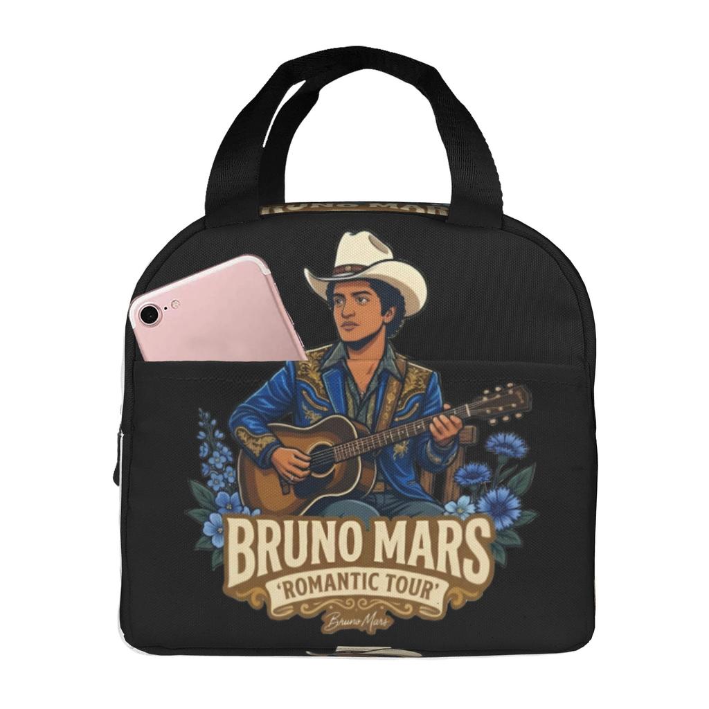 Custom Bruno Mars Pop Music Resuable Lunch Box for Women Multifunction Artist Thermal Cooler Food Insulated Lunch School Student