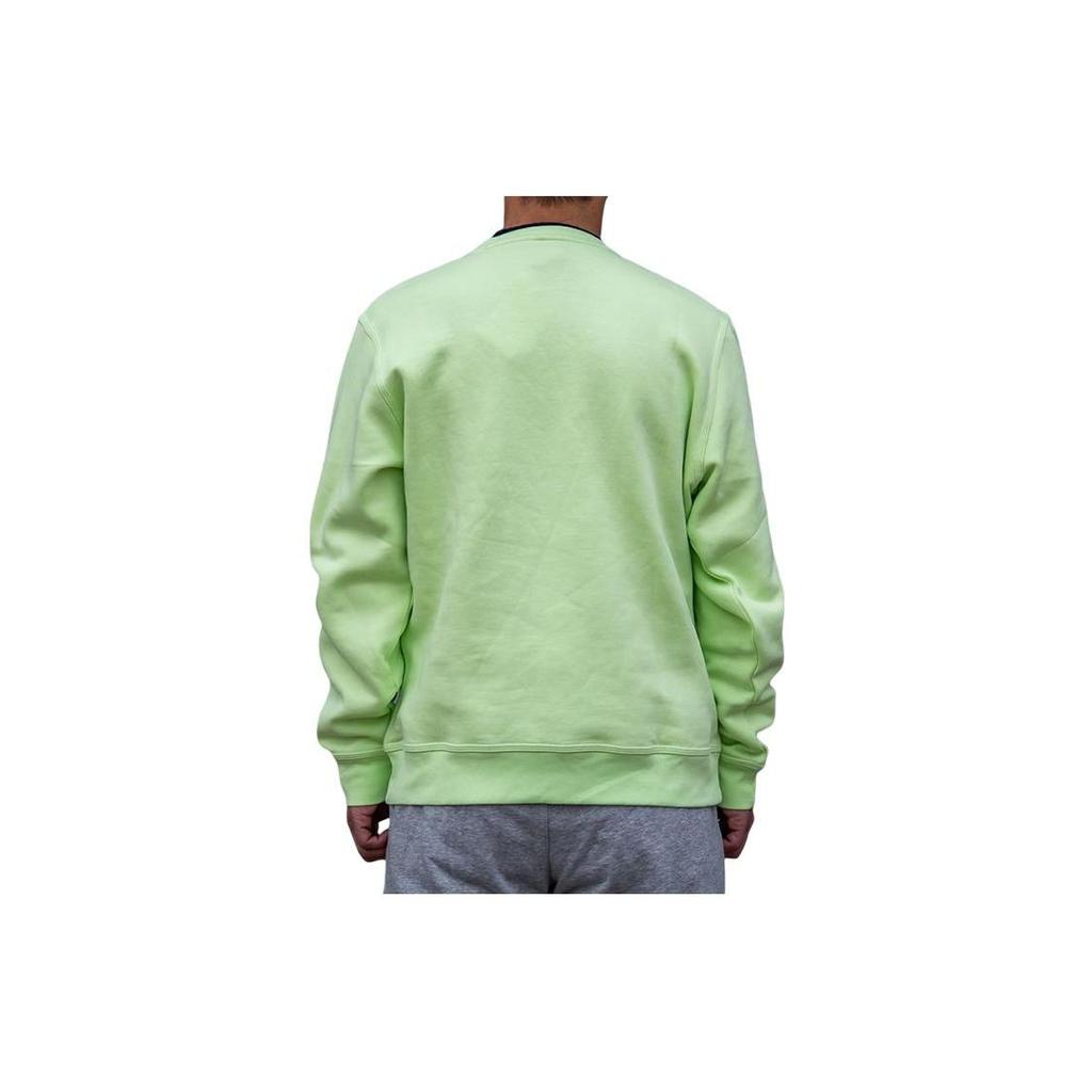 Nike Embroidered Logo Crew Neck Pullover Sweatshirt Men Tops Fluorescent-Green 916609-383