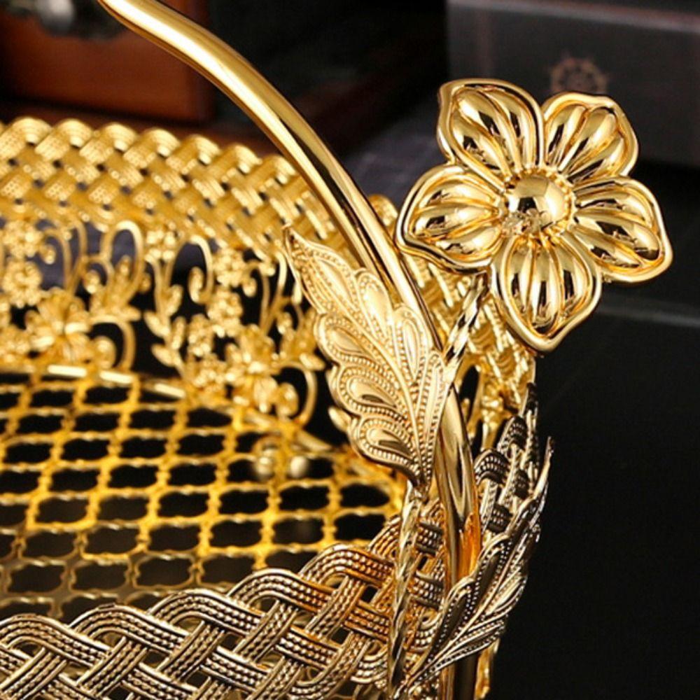Metal Fruit Basket Creative Pastry Tray Light Luxury Storage Plate  Gift