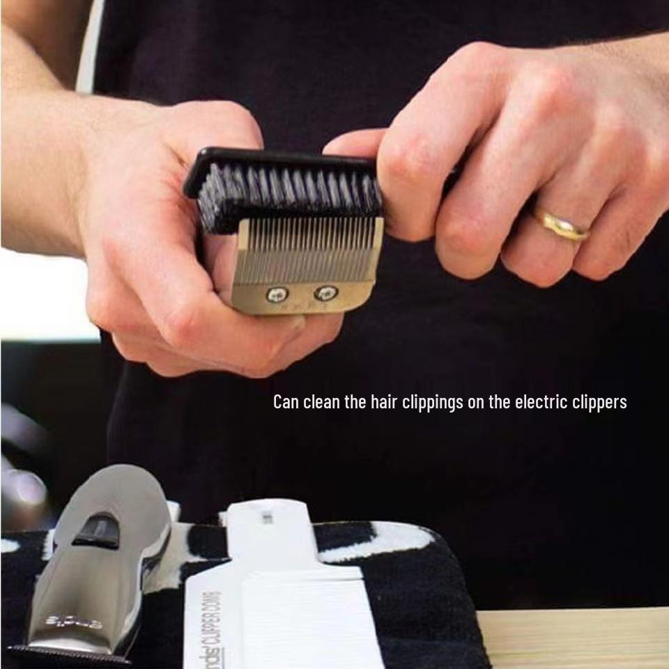 Retro Pompadour Beard & Mustache Brush with Electroplated Gold Handle