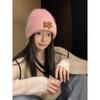 Puppy Cloth Woolen Hat for Women in Autumn and Winter Large Head Circumference  Small Face  Warm Ear Protection  Fashionable Knitted Hat