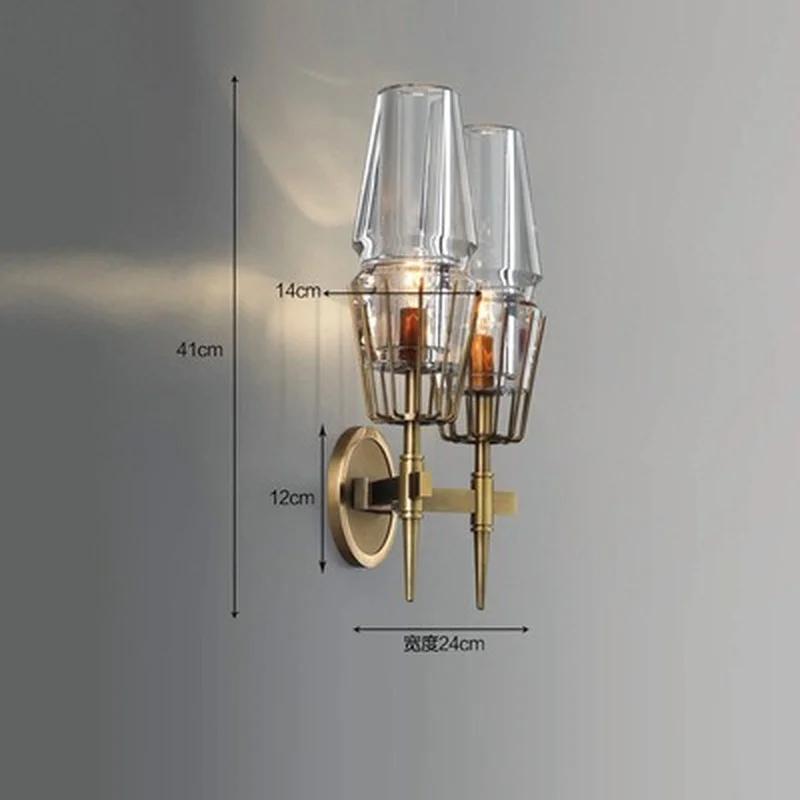 Copper Loft Nordic Wall lamp American Industry Retro Art Glass Simple Personality Aisle Bedroom Machine Head Wall Lamp Archaize
