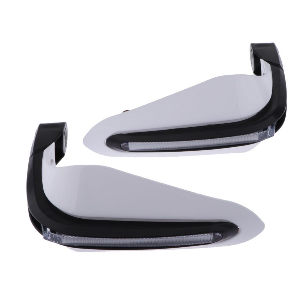 1 Pair Motorcycle Handlebar guard of hand with LED Protectors for ATV Motocross Bike , White