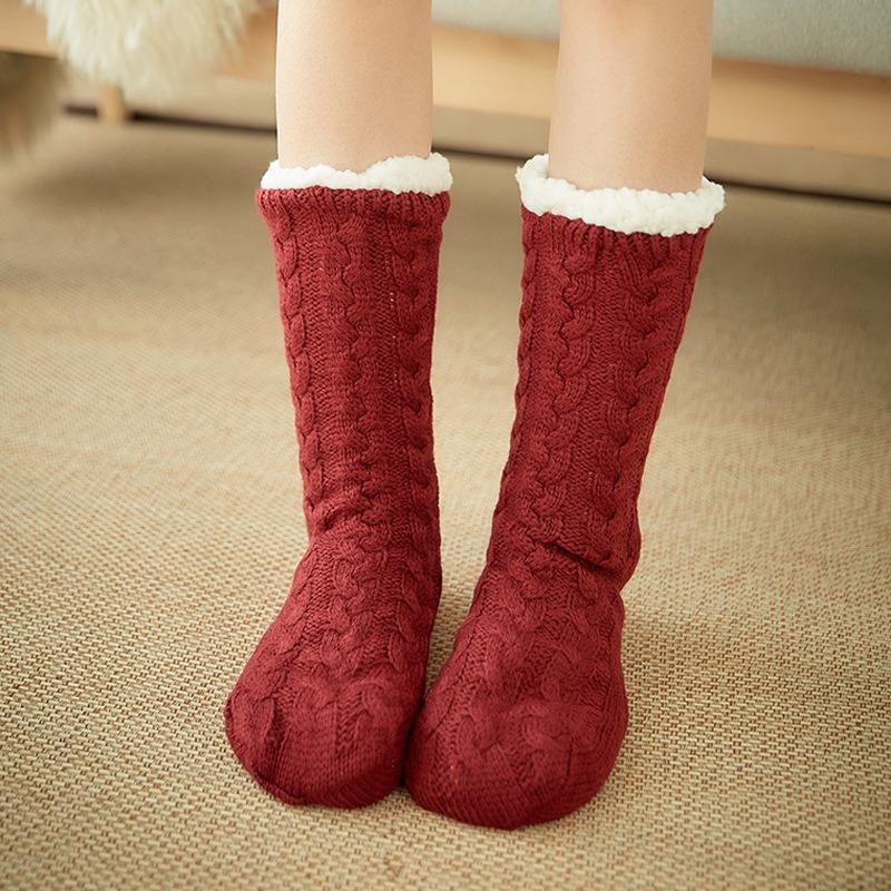 Winter Fuzzy Women Socks Plush Anti Non Slip Grip Soft Thick Fluffy Thermal Female Floor Short Sock