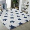 Long Plush Tie-Dye Area Rug Modern Star Non-slip Machine Washable Living Room