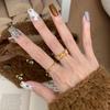 Light Luxury Retro Iris Lace Diamond Ring Niche Design Personalized Real Gold Electroplating High Color Retention Versatile Ring