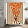 Boho Shower Curtain Nature Floral Forest Trees Botanical Washable Bathroom Decor Vintage Farmhouse Modern Aesthetic Wall Art