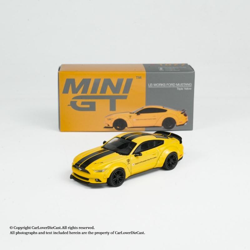 UJM12 MINIGT 1:64 Ford Mustang Shelby Yellow Simulation Alloy Die Casting Car Model Boy Toy Collection Birthday Gift Desktop Ornament