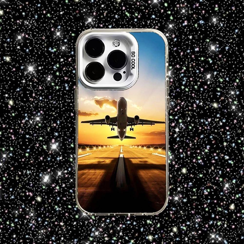 Airplane Aircraft Plane Phone Case For iPhone 16,15,14,13,12,11,Pro,XS,Max,Plus,Mini,SE White Candy Matte Shockproof Cover