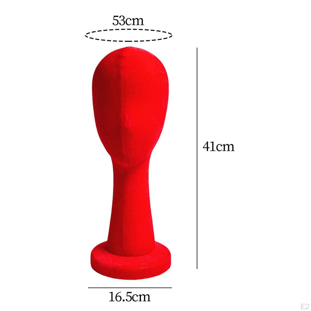 Weiblicher Schaufensterkopf Modell Haarteile Ständer 16 Zoll Hoch Schaumstoff Stoff Material für Brillen, Kopfhörer