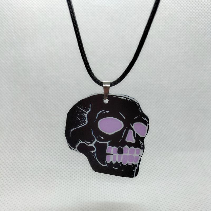 Acrylic Bat Pendant Necklaces for Women Girl Minimalist Rope Chain Choker Halloween Animal Necklace Jewelry Collier