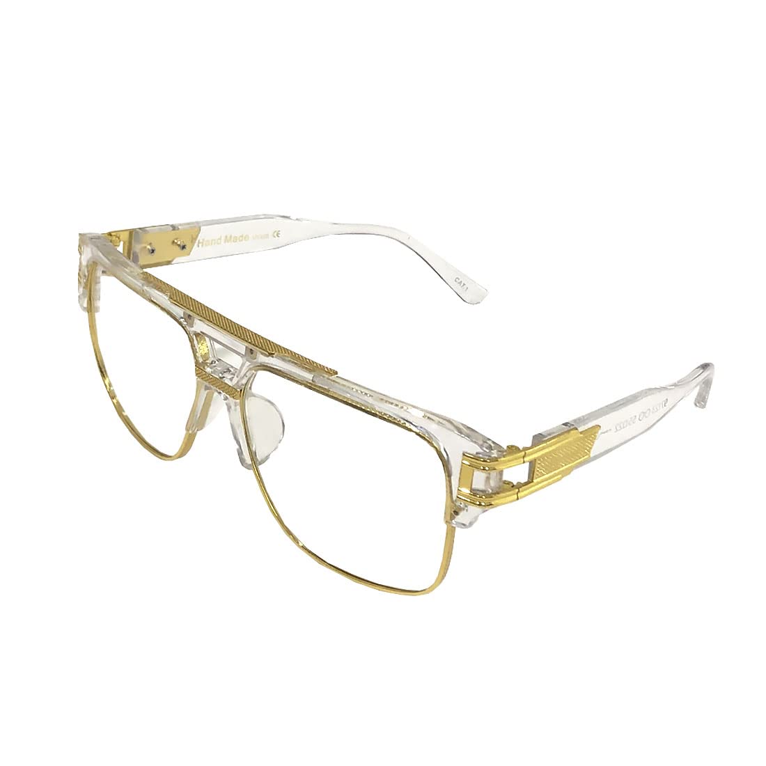 

RSINC Full Rim Frame/Eyeglass/Spectacle For Men And Women Gold White 97123 55-22-145 UV400 IB-6 M1 97123 55-22-145 UV400 Gold White
