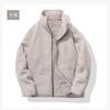 Women's Long Sleeve Fleece Jacket Stand Collar Casual Style Thickened Sherpa Lined Zip Up Outerwear