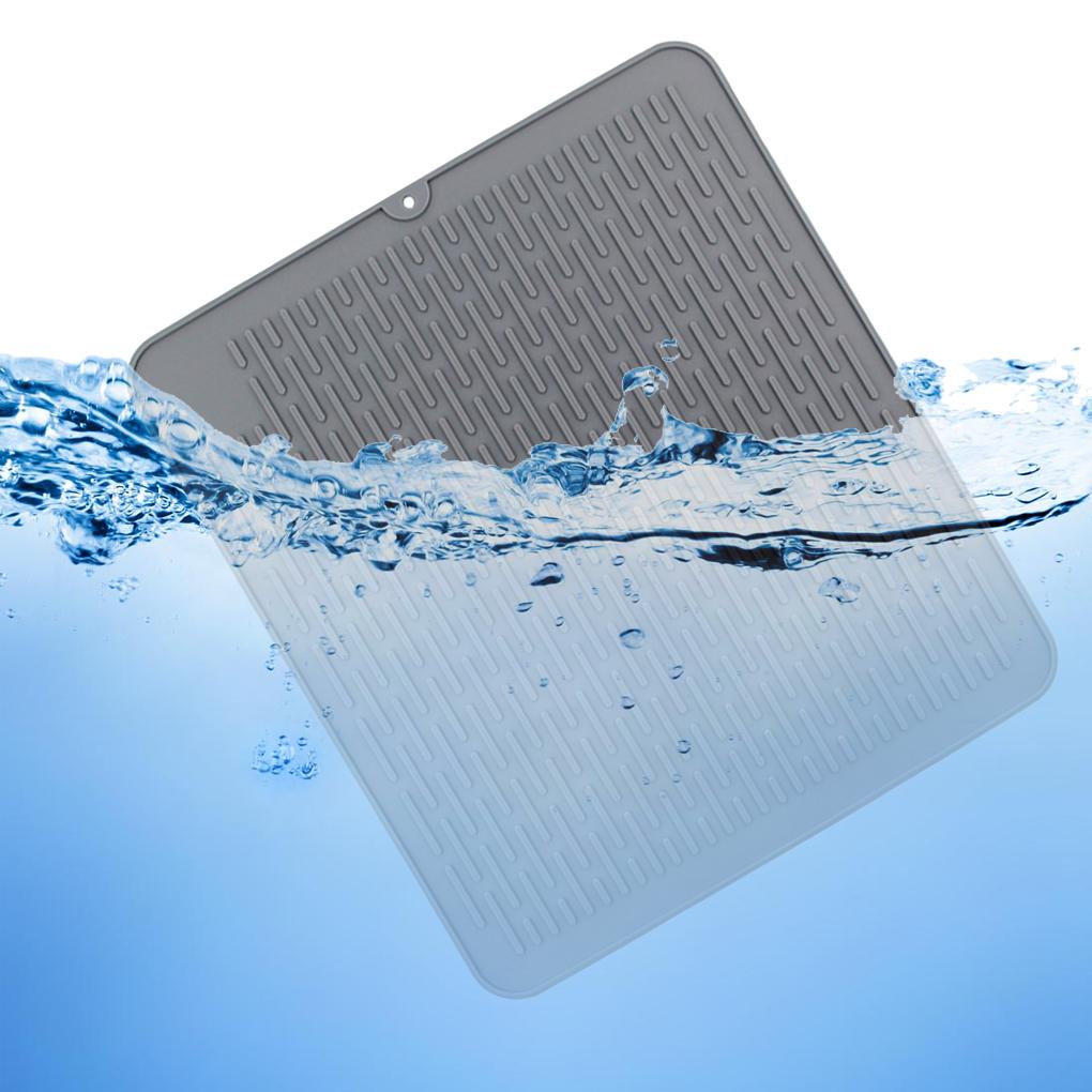 Dish Drying Mat Flexible Cups Plates Draining Tableware Dishware Forks Anti-slip Reusable Hanging Table Dinnerware Pad