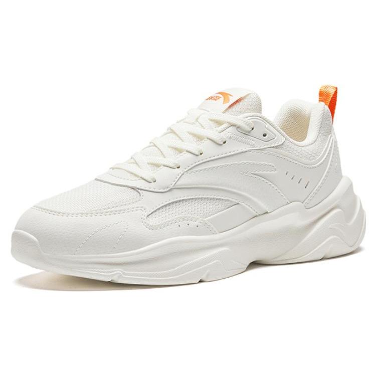 Anta Chao Bai Gz Abrasion Resistant Breathable Low Top Casual Shoes Women's White Orange 122348812-1