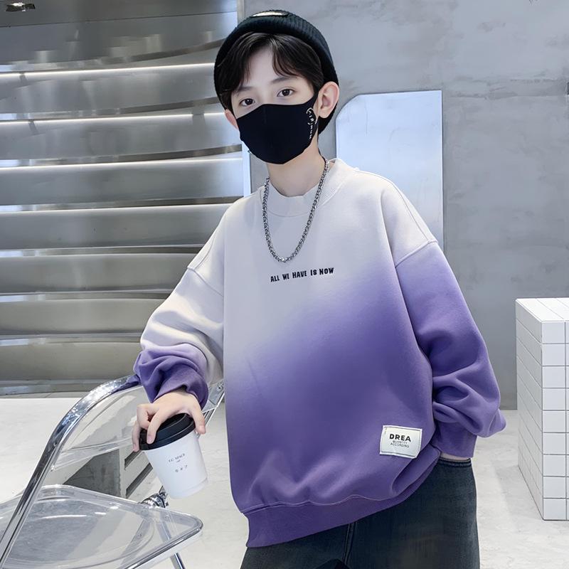 

Boys Gradient Sweatshirt 2025: Stylish Spring/Autumn Streetwear Top 130 cm