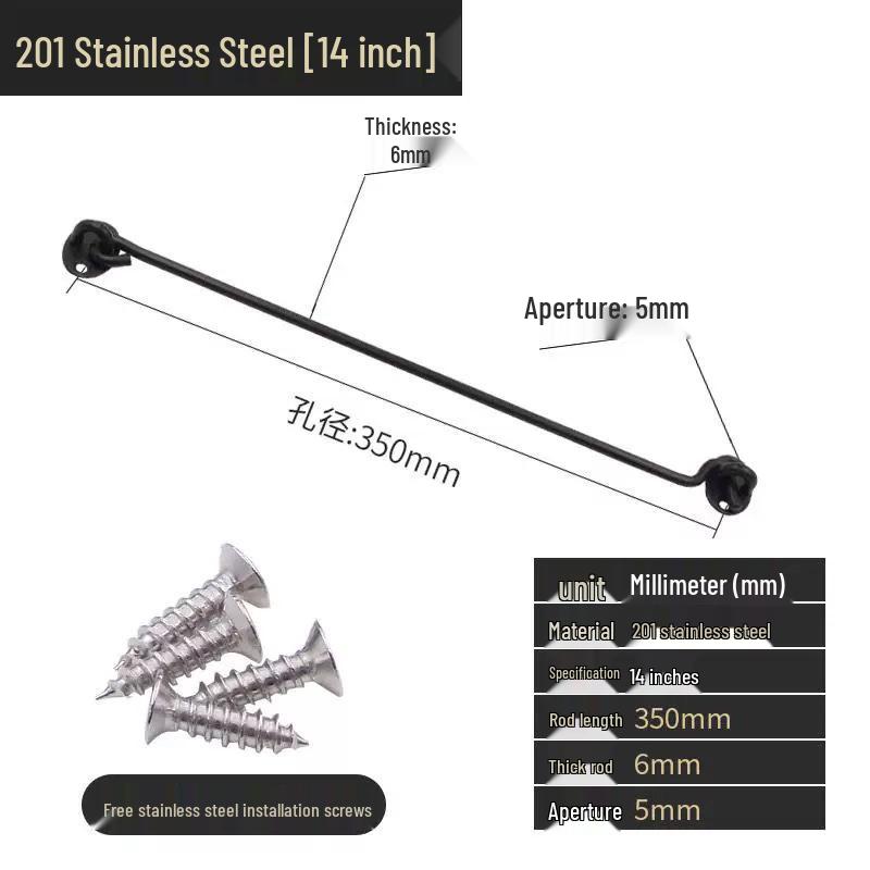 Black Stainless Steel Wind Stay Hook for Windows and Doors