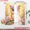 2D flat printing 2pcs Classic Christmas Curtains Spring Owl with Flowers Digital Printed Polyester Drapes Family Party for