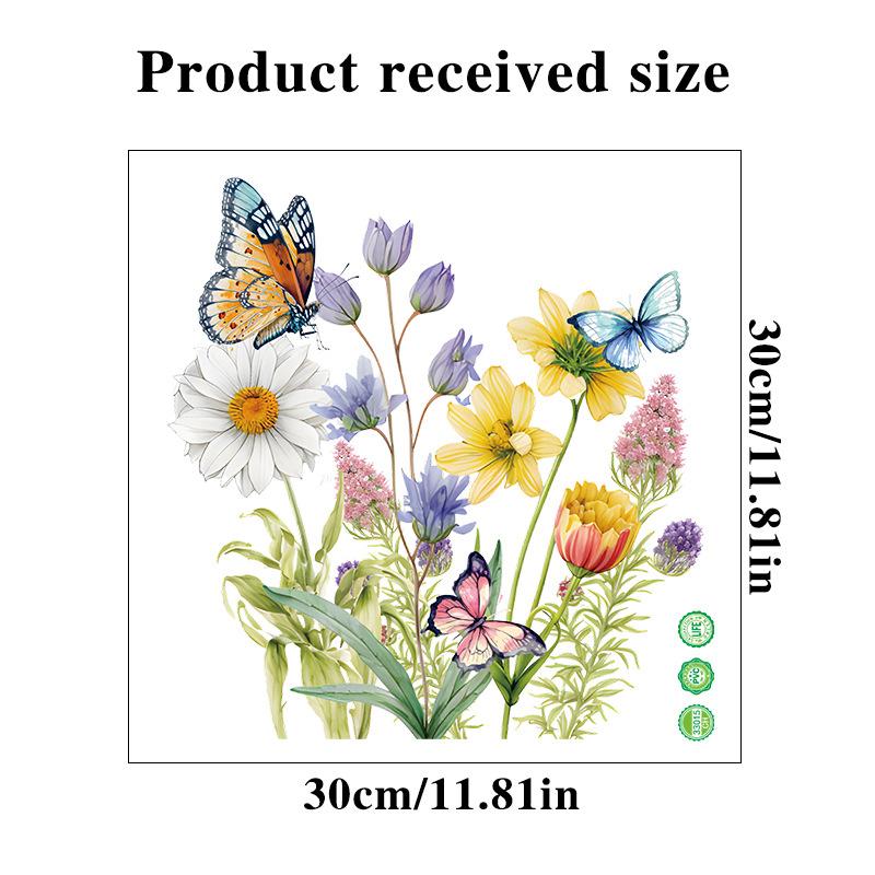 Butterfly Flower Toilet Seat Stickers Self-Adhesive Toilet Lid Decals Diy Removable Stickers For Bathroom Home Decor Ornaments