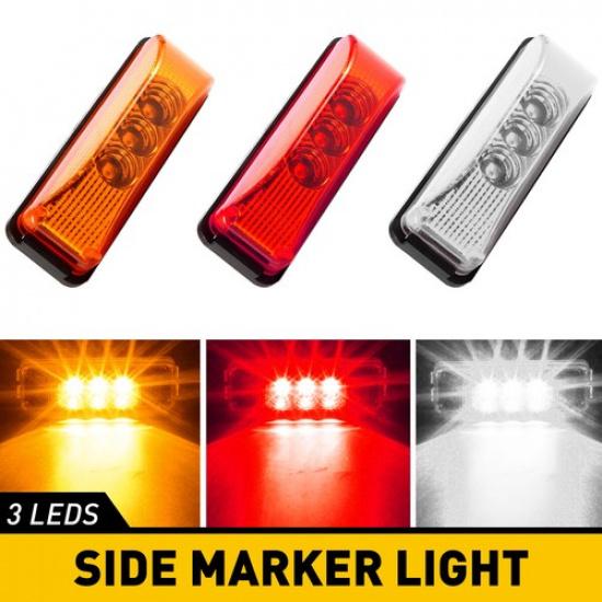 4X Amber LED Side Marker Lights RV Truck Trailer Clearance Light Waterproof EOA