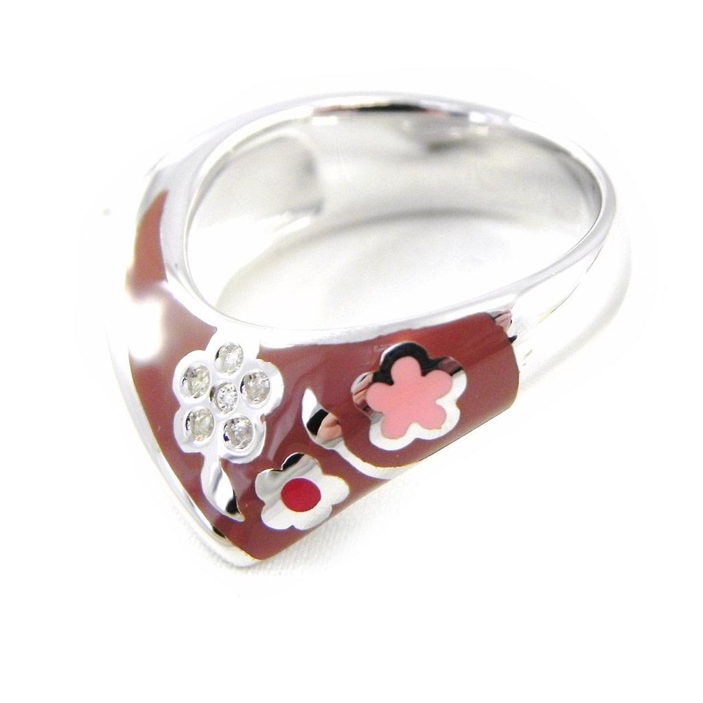 

Серебряное кольцо Flower Red