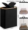 For 160 Liters 3-grid Classification Laundry Basket Dirty Laundry Basket Oxford Cloth Bamboo Magic Inner Bag Dirty Laundry Baske