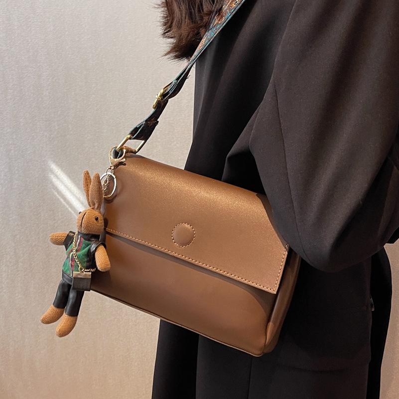Bag New Versatile Women's Bag Fashion Shoulder Bag Wide Shoulder Small Square Bag