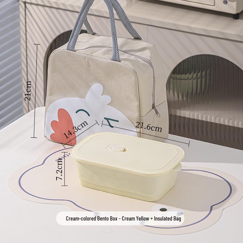 Ceramic Divided Lunch Box with Lid – Microwave Safe Bento Box for Students and Office Workers