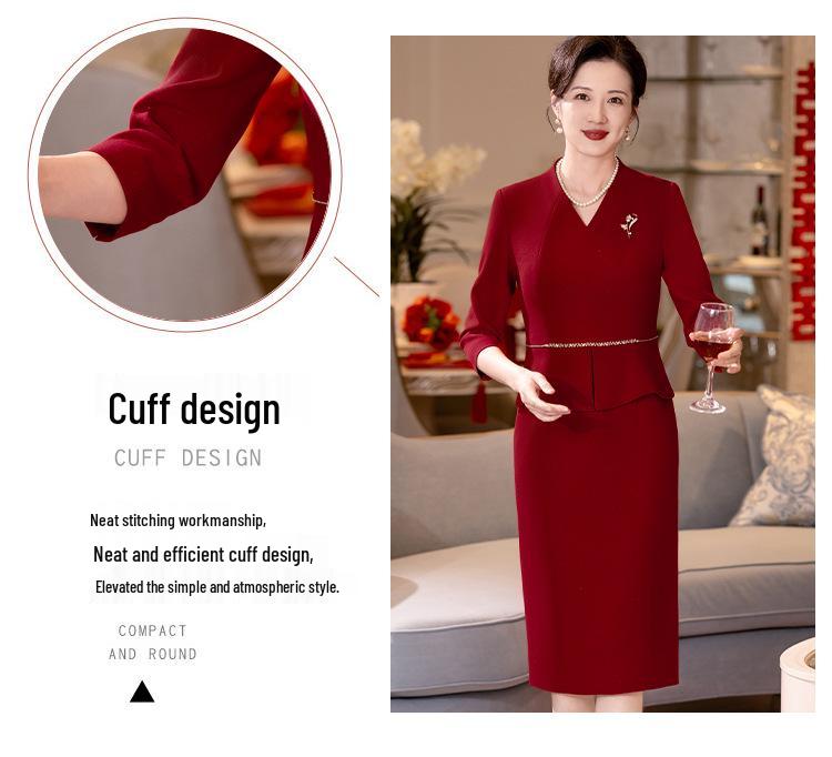Spring 2025 Elegant Tummy-Covering Formal Dress for Mother of the Bride