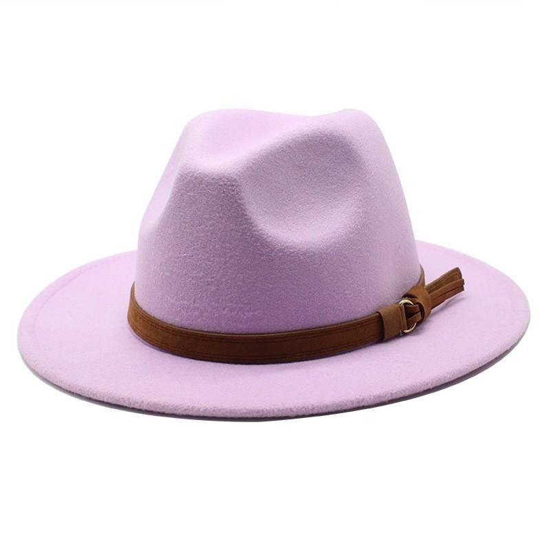 Unisex široký klobouk z plsti Pánské Dámské Panama Trilby Klobouky