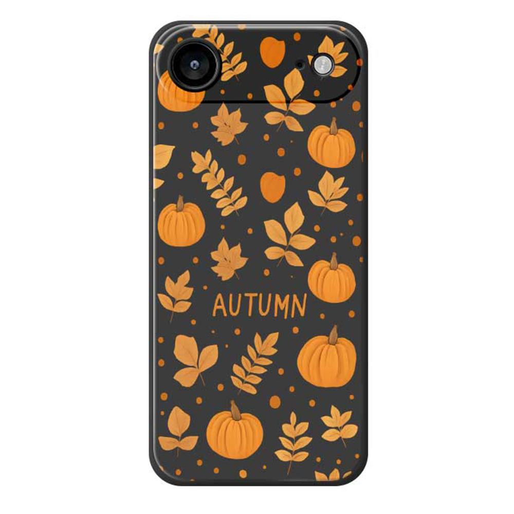 

For iPhone 17 Air Case Autumn Theme Pattern Printing Straight Edge TPU Phone Back Cover Black