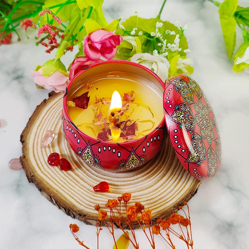 Scented Soy Candle - Romantic Fragrance with Dried Flowers, Ideal for Weddings, Valentine's, Birthdays, and Home Décor