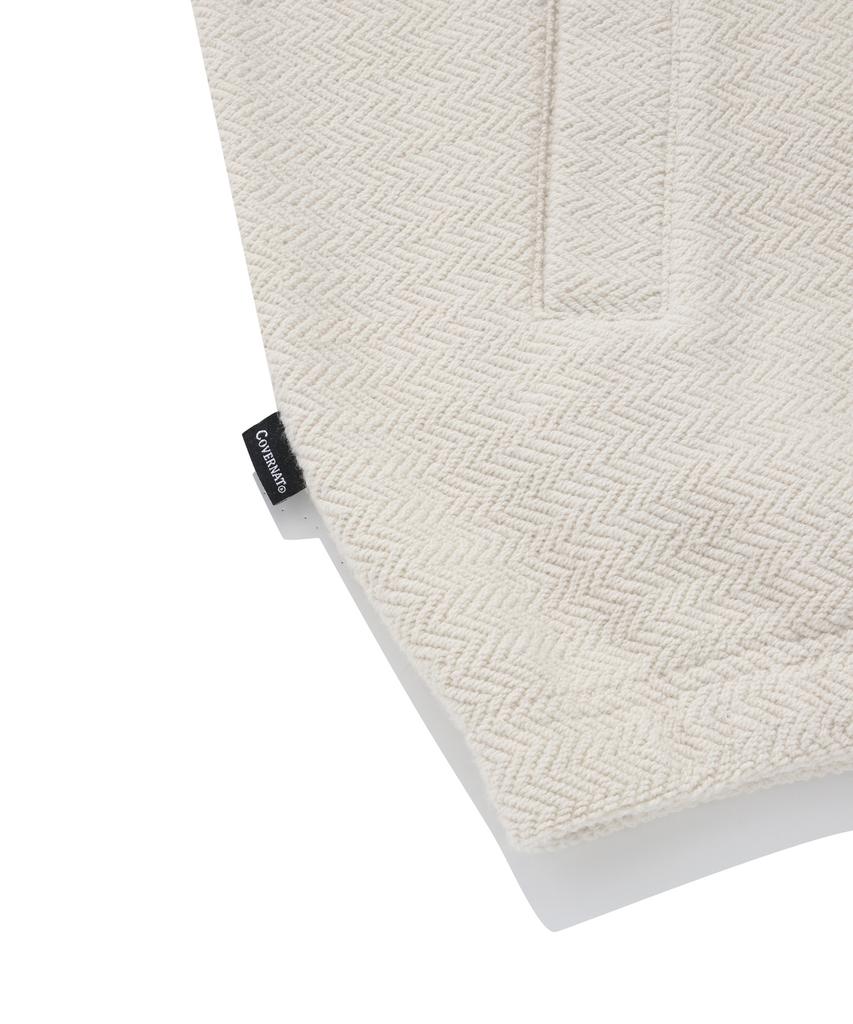COVERNAT Herringbone Zip-Up Hoodie Oatmeal