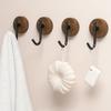 Self-sticking Pure Wooden Hook In Walnut Color for Keys, a Decorative Towel Hanging Hook, Door Hanger, Wall-mounted Coat Rack